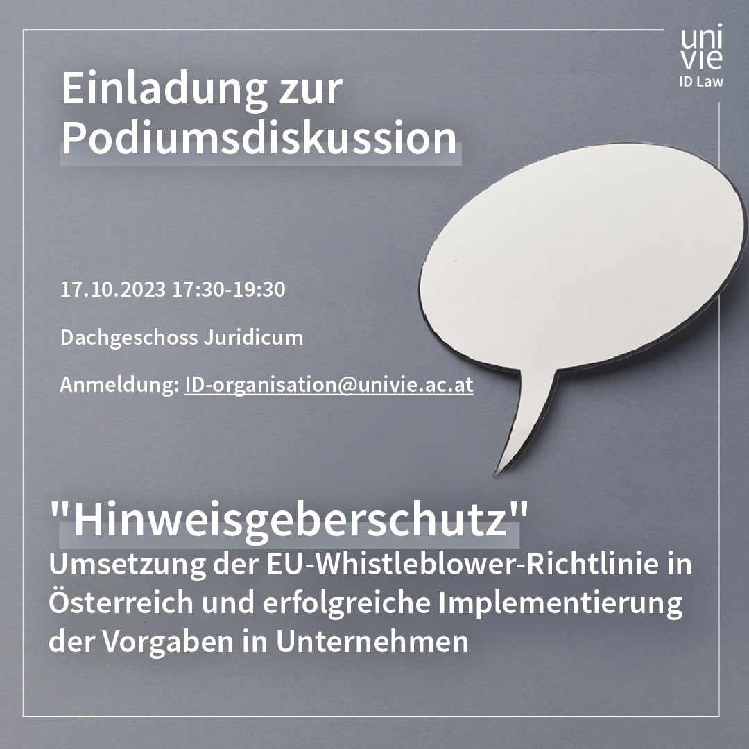 Hinweisgeberschutz Einladung Zur Podiumsdiskussion Am